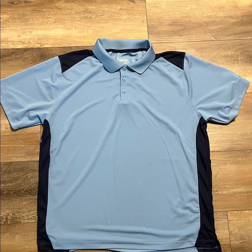 Reebok Light Blue Polo with Navy Panels